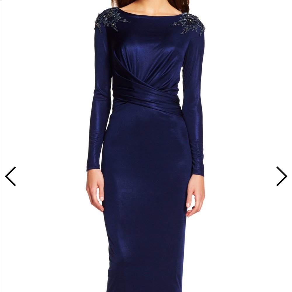 Adrianna Papell Twist Front Jersey Gown